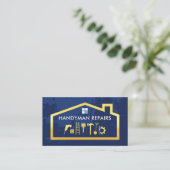 Handyman Tools Gold Building Frame Business Card 名刺 (スタンド正面)