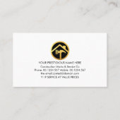 Handyman Tools Gold Building Frame Business Card 名刺 (裏面)