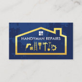 Handyman Tools Gold Building Frame Business Card 名刺 (正面)