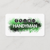 Handyman Tools Green Paint Splatter 名刺 (正面)