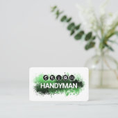 Handyman Tools Green Paint Splatter 名刺 (スタンド正面)