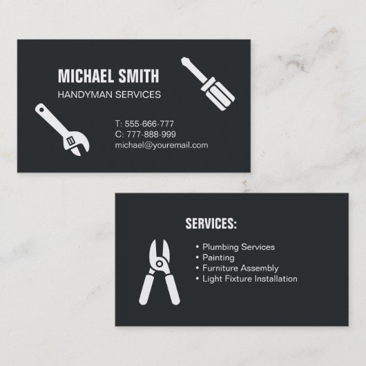 Handyman Tools Handyman Services名刺 名刺 (正面/裏面)