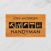 Handyman Tools Icon On Timber 名刺 (正面)