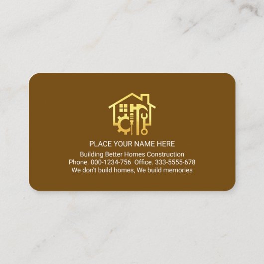 Handyman Tools Icon On Timber Wood Grain 名刺 (裏面)