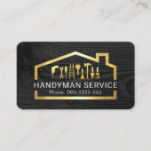 Handyman Tools In Gold Building Frame 名刺 (正面)
