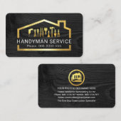 Handyman Tools In Gold Building Frame 名刺 (正面/裏面)