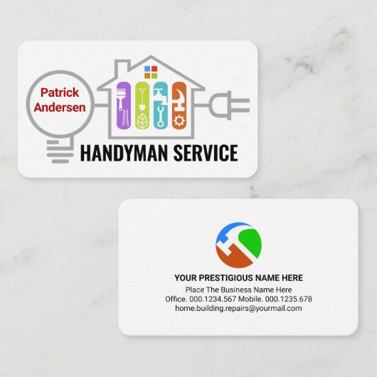 Handyman Tools Inside Home Electrical Wiring 名刺 (正面/裏面)