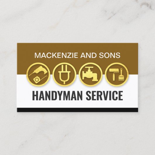 Handyman Tools Layers Home Repairs 名刺 (正面)