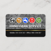 Handyman Tools On Bricks Gold Line 名刺 (正面)