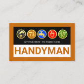 Handyman Tools On Brown Border 名刺 (正面)