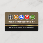 Handyman Tools On Brown Gold Line Layers 名刺 (正面)