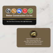 Handyman Tools On Brown Gold Line Layers 名刺 (正面/裏面)