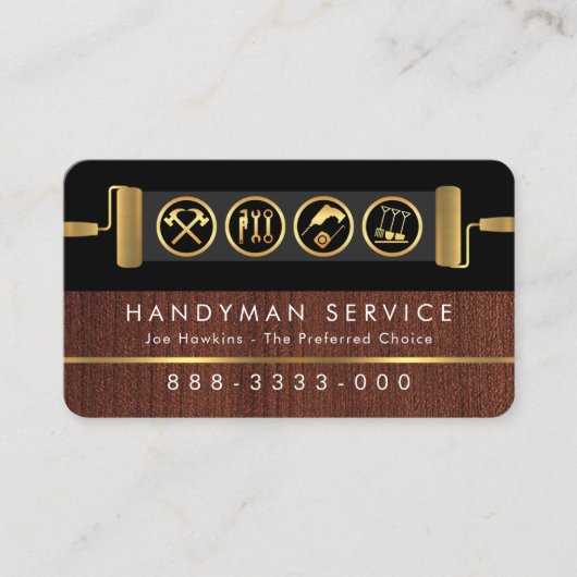 Handyman Tools On Brush Paint Layer 名刺 (正面)