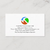 Handyman Tools On Red Rooftop 名刺 (裏面)