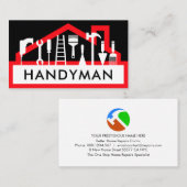 Handyman Tools On Red Rooftop 名刺 (正面/裏面)