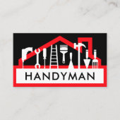 Handyman Tools On Red Rooftop 名刺 (正面)