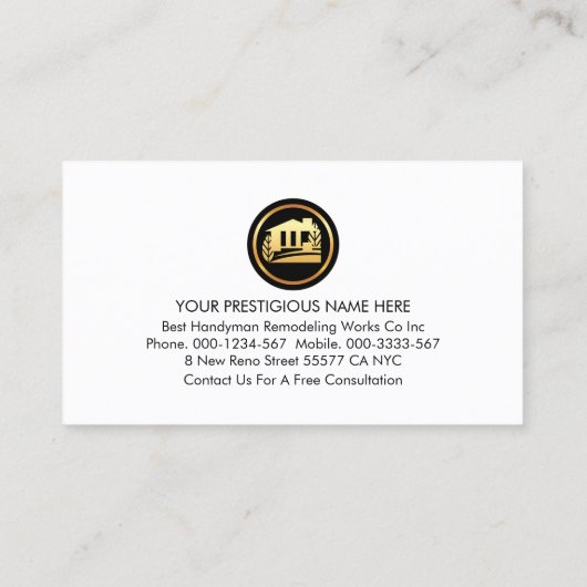 Handyman Tools On Timber Wood Layer 名刺 (裏面)