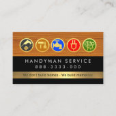 Handyman Tools On Timber Wood Layer 名刺 (正面)
