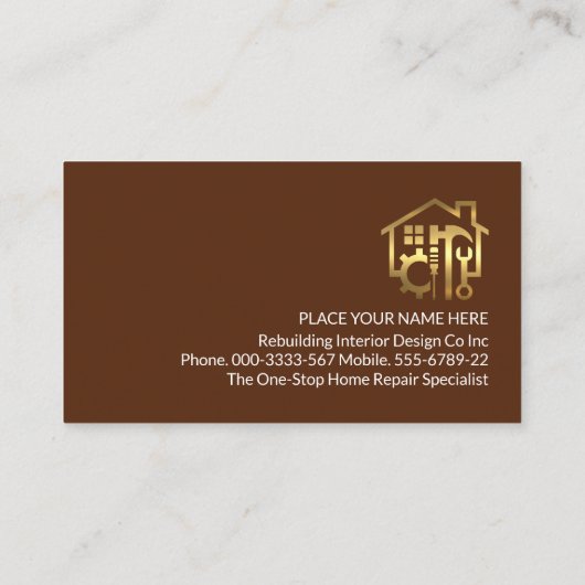 Handyman Tools On Wood Panel 名刺 (裏面)