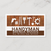 Handyman Tools On Wood Panel 名刺 (正面)