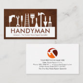 Handyman Tools Silhouette Placard 名刺 (正面/裏面)