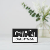 Handyman Tools Silhouette Placard 名刺 (スタンド正面)