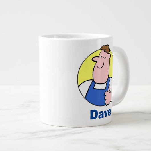 Handyman Tradesmanの名前 ジャンボコーヒーマグカップ (正面右)