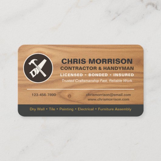 Handyman Wood 名刺 (正面)