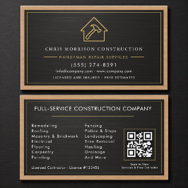 Handyman Wood Metallic Construction Black Gold  名刺