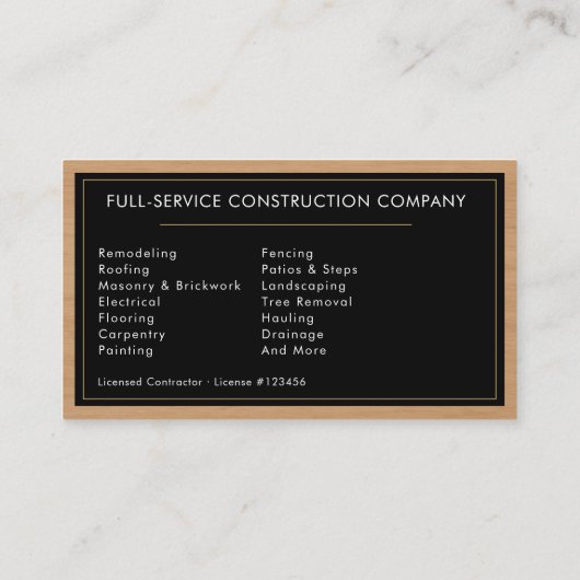 Handyman Wood Texture 名刺 (裏面)