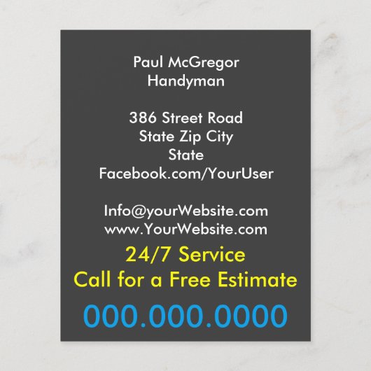 Handymen Flyer チラシ (裏面)