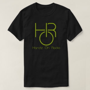 Handzオンラジオロゴ黒T型文字 Tシャツ