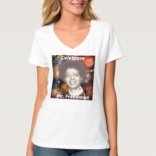 HaneのV首のワイシャツ Tシャツ (正面)