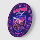Hanford California Historic Downtown ラージ壁時計 (傾斜)