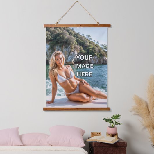 HANG! 🖼️ オリジナルタペストリー 木製ハンガー付き 吊り下げ型タペストリー (寝室)