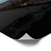 Hang Glider Soaring Over Coastal Ferris Wheel  ポスター (角)