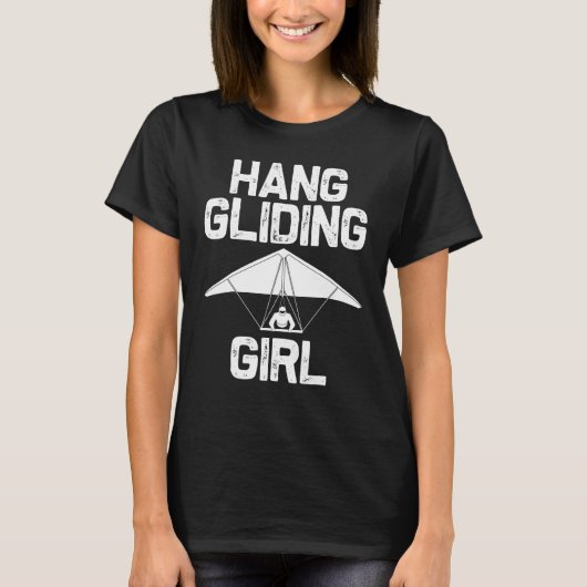 Hang Gliding Girls Kids Hang Glider Pilot Flyers Tシャツ (正面)