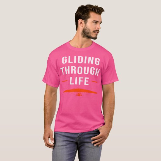 Hang Gliding Wing Gliding Through Life Hang Glider Tシャツ (正面フル)