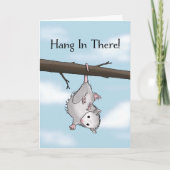 Hang In There Cute Opossum Encouragement カード (正面)