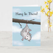 Hang In There Cute Opossum Encouragement カード (黄色い花)