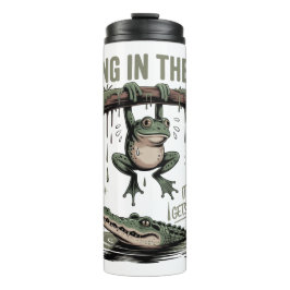 Hang In There It Gets Worse – Funny Frog & Crocodi タンブラー