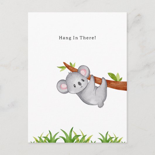 Hang In There Supportive Motivational Koala Card ポストカード (正面)