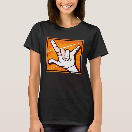 Hang Loose Surfer Hand Symbol Tシャツ (正面)