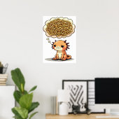 Hang On Let Me Overthink This Axolotl Introvert Fu ポスター (ホームオフィス)