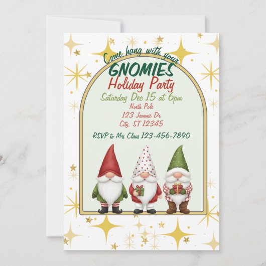 Hang with your Gnomies Holiday Party Invitation 招待状 (正面)