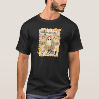 Hangin with My Boos Retro Coquette Bow Ghosts Hall Tシャツ