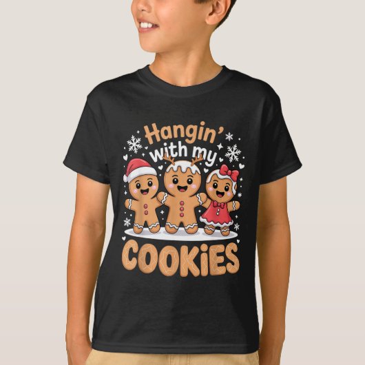 Hangin With My Cookies Christmas Gingerbread Xmas  Tシャツ (正面)