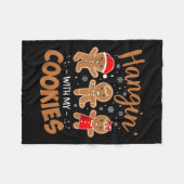 Hangin With My Cookies Gingerbread Women Christmas フリースブランケット (正面(横))