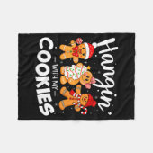 Hangin With My Cookies Gingerbread Women Christmas フリースブランケット (正面(横))