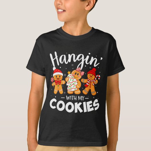 Hangin With My Cookies Gingerbread Women Christmas Tシャツ (正面)